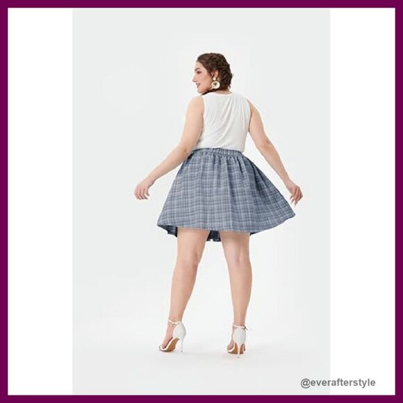 Stretchy Pleated Mini Skirt A-Line Swing Skater Versatile Chic Y2K - Picture 3 of 7